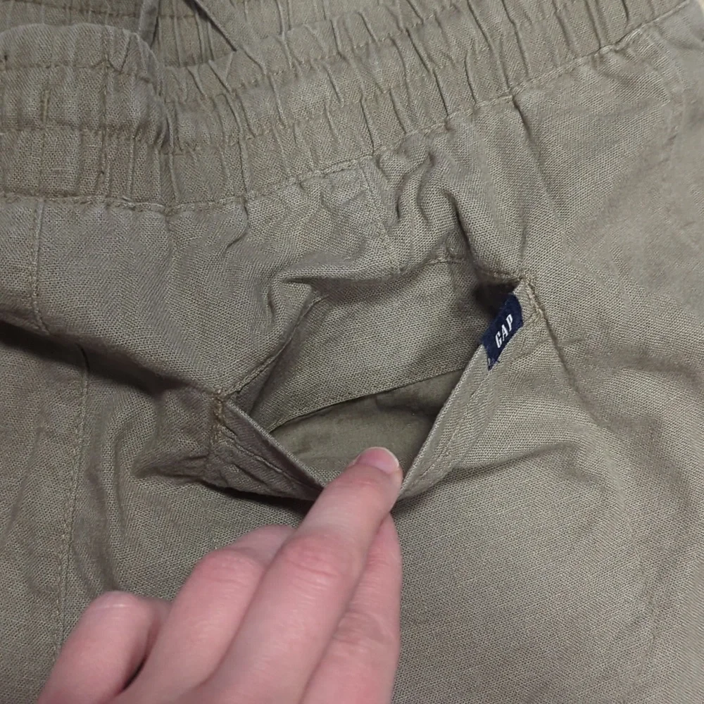GAP Pink and Green Linen Shorts - Picture 5 of 7